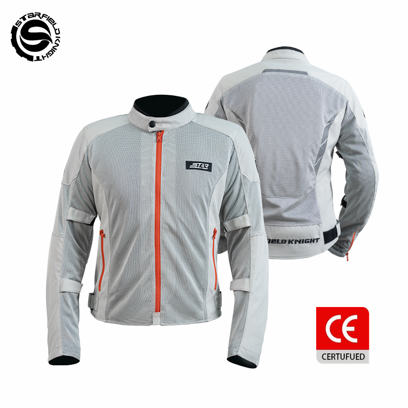 Veste de moto gris-blanc SFK V - Motorcycle Gear White avis et prix