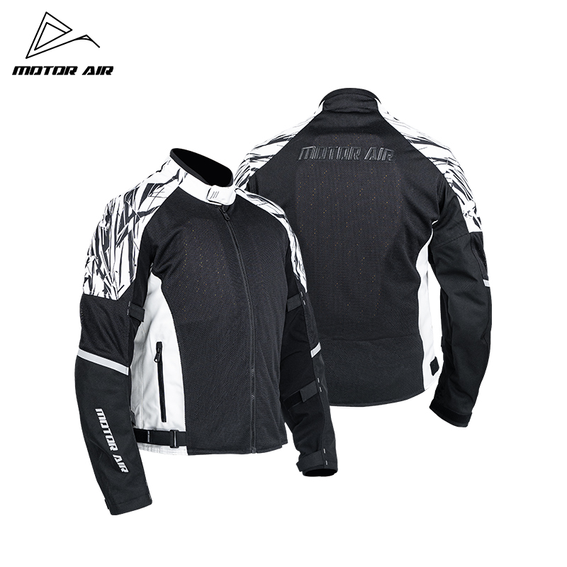 Veste de moto noire et blanche - Motorcycle Gear White avis et prix